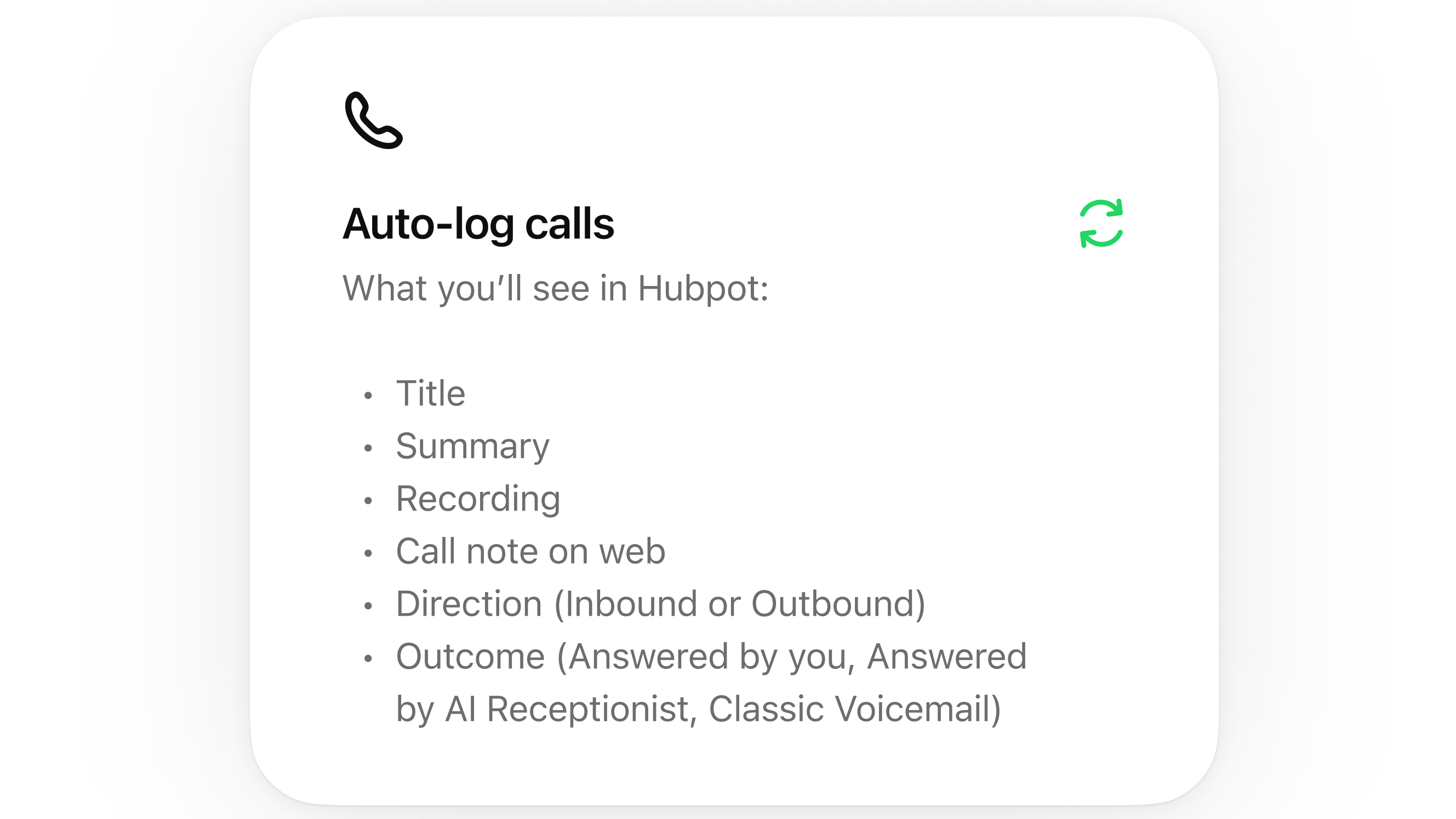 Automaticaly logged calls